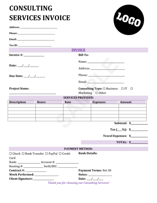 Consulting Invoice Template