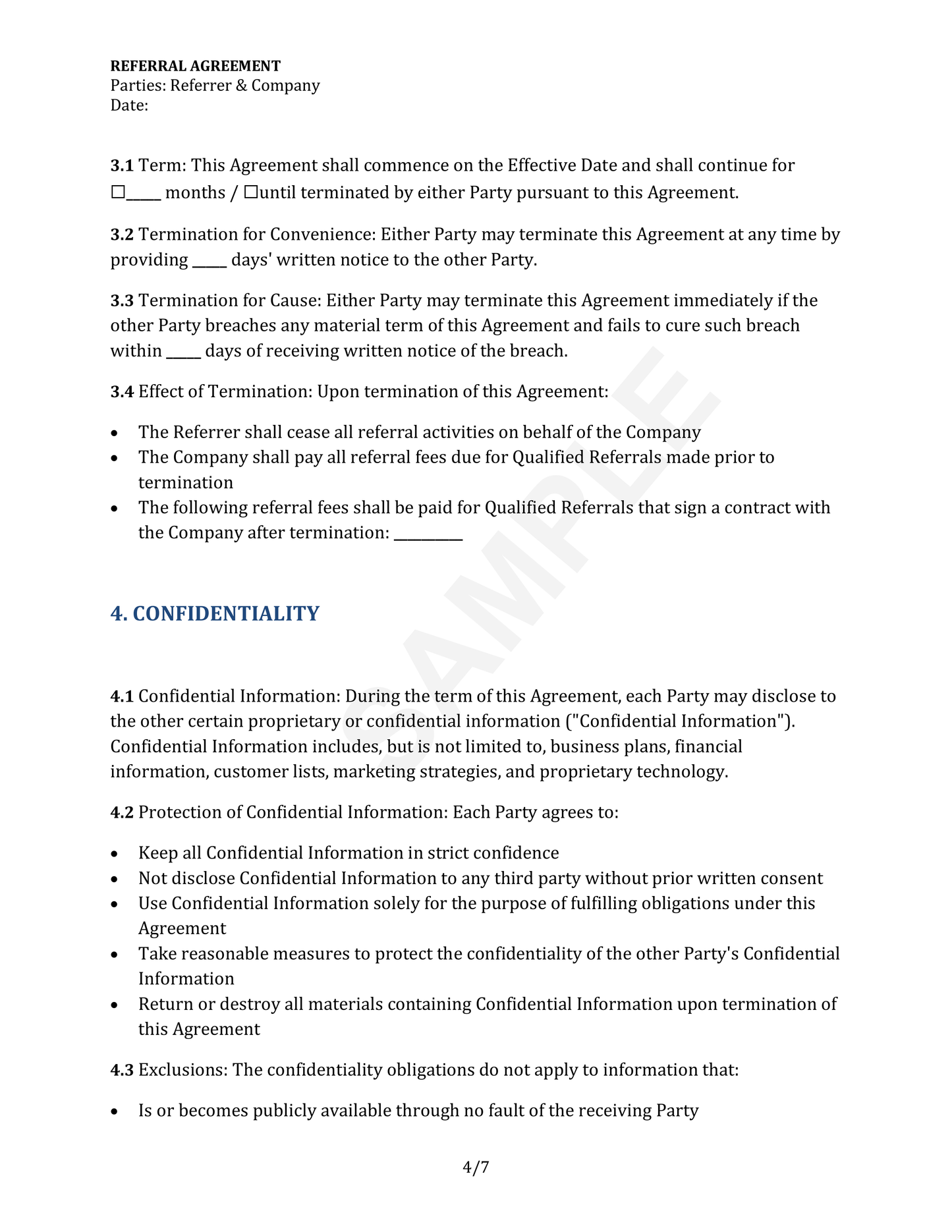 Referral Agreement Template